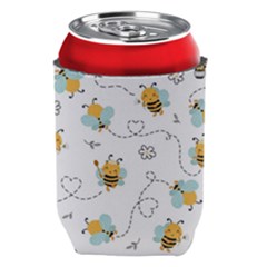 Bee Art Pattern Design Wallpaper Background Print Can Holder by uniart180623