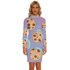 Cookies Chocolate Chips Chocolate Cookies Sweets Long Sleeve Shirt Collar Bodycon Dress by uniart180623