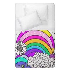 Rainbow Fun Cute Minimal Doodle Drawing Art Duvet Cover (single Size) by uniart180623