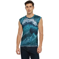 Tsunami Waves Ocean Sea Water Rough Seas Men s Raglan Cap Sleeve Tee by uniart180623