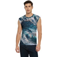 Tsunami Waves Ocean Sea Water Rough Seas Men s Raglan Cap Sleeve Tee by uniart180623