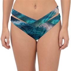 Tsunami Waves Ocean Sea Water Rough Seas Double Strap Halter Bikini Bottoms by uniart180623