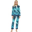 Thunderstorm Tsunami Tidal Wave Ocean Waves Sea Womens  Long Sleeve Velvet Pocket Pajamas Set View1