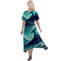 Ai Generated Waves Ocean Sea Tsunami Nautical Fantasy Cross Front Sharkbite Hem Maxi Dress View2