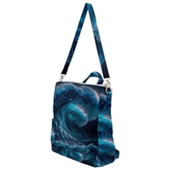 Tsunami Waves Ocean Sea Water Rough Seas Crossbody Backpack by uniart180623