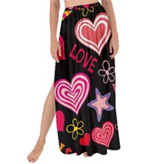 Multicolored Love Hearts Kiss Romantic Pattern Maxi Chiffon Tie-up Sarong by uniart180623