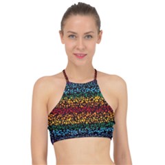 Patterns Rainbow Halter Bikini Top by uniart180623