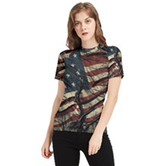 Flag Usa American Flag Women s Short Sleeve Rash Guard by uniart180623