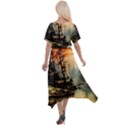 Fantasy Landscape Foggy Mysterious Cross Front Sharkbite Hem Maxi Dress View2