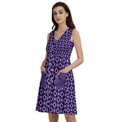 Mazipoodles Purple Donuts Polka Dot  Sleeveless Dress With Pocket by Mazipoodles