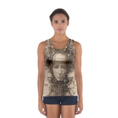 Cyborg Robot Future Drawing Poster Sport Tank Top  by Ravend