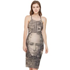 Cyborg Robot Future Drawing Poster Bodycon Cross Back Summer Dress by Ravend