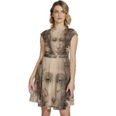 Cyborg Robot Future Drawing Poster Cap Sleeve High Waist Dress by Ravend