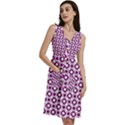 Mazipoodles Magenta White Donuts Polka Dot Sleeveless Dress With Pocket View3