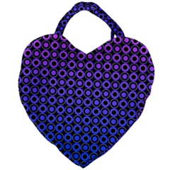 Mazipoodles Purple Pink Gradient Donuts Polka Dot Giant Heart Shaped Tote by Mazipoodles