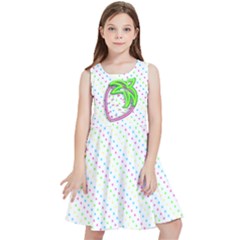 Retro Neon Strawberry Kids  Skater Dress by LemonadeandFireflies