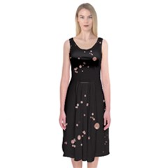 Abstract Rose Gold Glitter Background Midi Sleeveless Dress by artworkshop