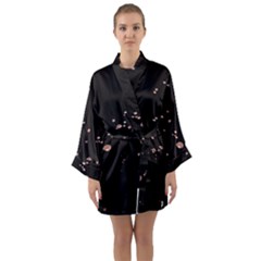 Abstract Rose Gold Glitter Background Long Sleeve Satin Kimono by artworkshop