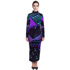 3d Ludo Game,gambling Turtleneck Maxi Dress by Bangk1t