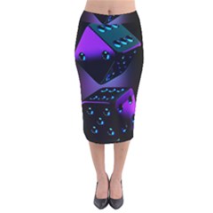 3d Ludo Game,gambling Velvet Midi Pencil Skirt by Bangk1t