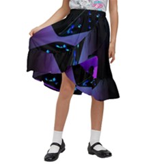 3d Ludo Game,gambling Kids  Ruffle Flared Wrap Midi Skirt by Bangk1t