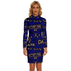 Art Pattern Design Background Graphic Long Sleeve Shirt Collar Bodycon Dress by Ravend