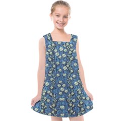 Lotus Bloom In The Calm Sea Of Beautiful Waterlilies Kids  Cross Back Dress by pepitasart