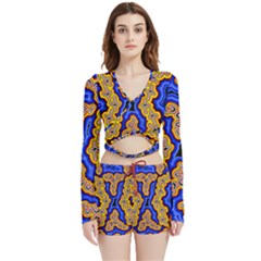 Newart2 Velvet Wrap Crop Top And Shorts Set by hogartharts