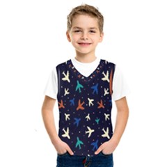 Blue Background Cute Airplanes Kids  Basketball Tank Top by ConteMonfrey