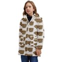 Cozy Coffee cup Kids  Hooded Longline Puffer Jacket View3