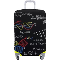 Black Background With Text Overlay Mathematics Formula Board Luggage Cover (large) by uniart180623