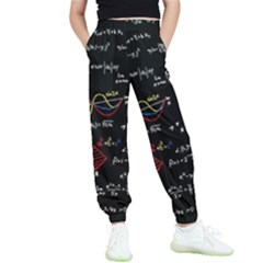 Black Background With Text Overlay Mathematics Formula Board Kids  Joggers by uniart180623