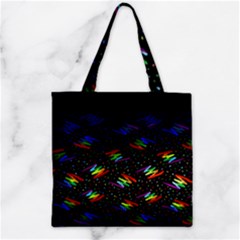 Rainbows Pixel Pattern Zipper Grocery Tote Bag by uniart180623