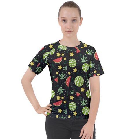 Watermelon Berries Patterns Pattern Women s Sport Raglan Tee by uniart180623