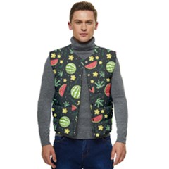 Watermelon Berries Patterns Pattern Men s Button Up Puffer Vest	 by uniart180623