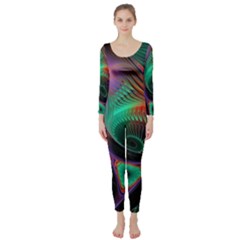 Circle Art 3d Artwork Graphics Vortex Colorful Digital Art Long Sleeve Catsuit by uniart180623