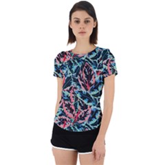 Leaves Leaf Pattern Patterns Colorfu Back Cut Out Sport Tee by uniart180623