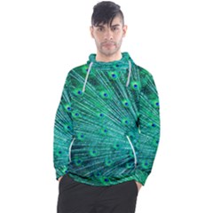 Green And Blue Peafowl Peacock Animal Color Brightly Colored Men s Pullover Hoodie by uniart180623