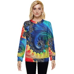 Colorful Digital Art Fractal Design Hidden Pocket Sweatshirt by uniart180623