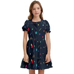 Abstract Minimalism Digital Art Abstract Kids  Puff Sleeved Dress by uniart180623