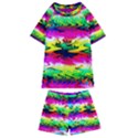 Waves Of Color Kids  Swim Tee and Shorts Set View1