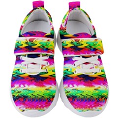 Waves Of Color Kids  Velcro Strap Shoes by uniart180623