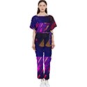 Colorful Abstract Background Creative Digital Art Colorful Geometric Artwork Batwing Lightweight Chiffon Jumpsuit View1