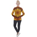 Abstract Gold Mandala Yellow Casual Zip Up Jacket View2