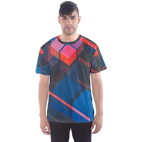 Minimalist Abstract Shaping Abstract Digital Art Minimalism Men s Sport Mesh Tee by uniart180623