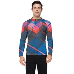 Minimalist Abstract Shaping Abstract Digital Art Minimalism Men s Long Sleeve Rash Guard by uniart180623