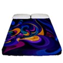 Colorful Waves Abstract Waves Curves Art Abstract Material Material Design Fitted Sheet (California King Size) View1