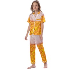 Beer Texture Drinks Texture Kids  Satin Short Sleeve Pajamas Set by uniart180623