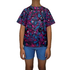 Grafitti Graffiti Abstract Artwork Digital Kids  Short Sleeve Swimwear by uniart180623