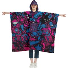 Grafitti Graffiti Abstract Artwork Digital Women s Hooded Rain Ponchos by uniart180623